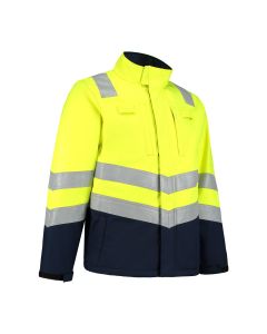 Dapro Spectre Multinorm Softshell - Size - Navy Blue/Hi-Vis Yellow - Flame-retardant , Anti-Static , Arc Flash Protection and Chemical resistent