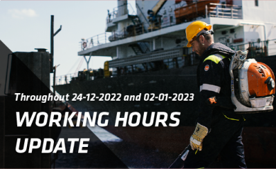 Working hours update - Throughout 24-12-2022 and 02-01-2023